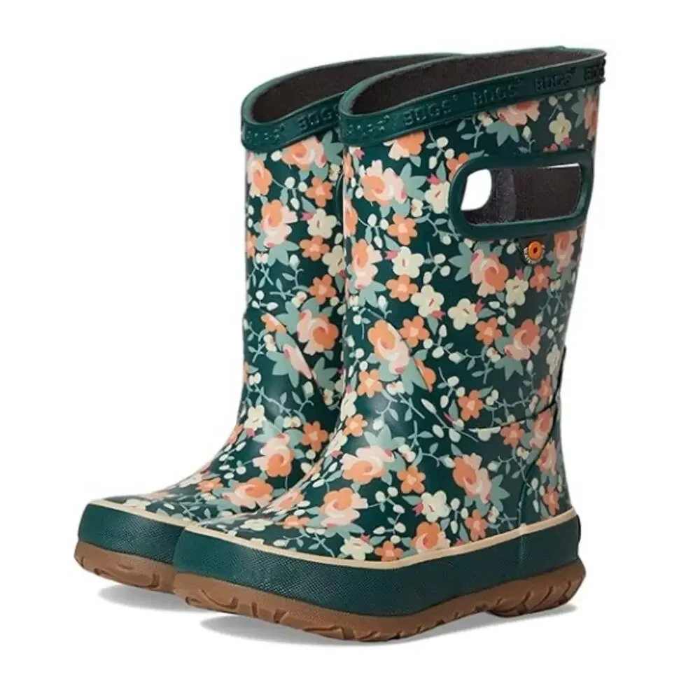 Bogs Kids RainBoot US 5 EU 38 Floral Green Multicolor Waterproof NWOB
